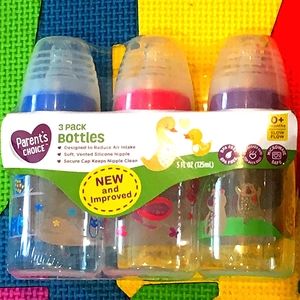 Parent's Choice 3 Pack Bottles 5oz Slow Flow 0+ Months